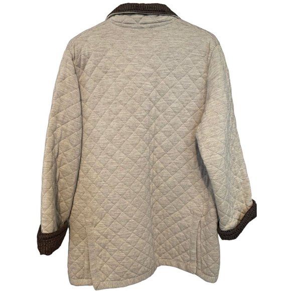 Worldly Things By Styltricot Women's Medium Tan Quilted Coat 100% Wool Italy - Picture 2 of 5